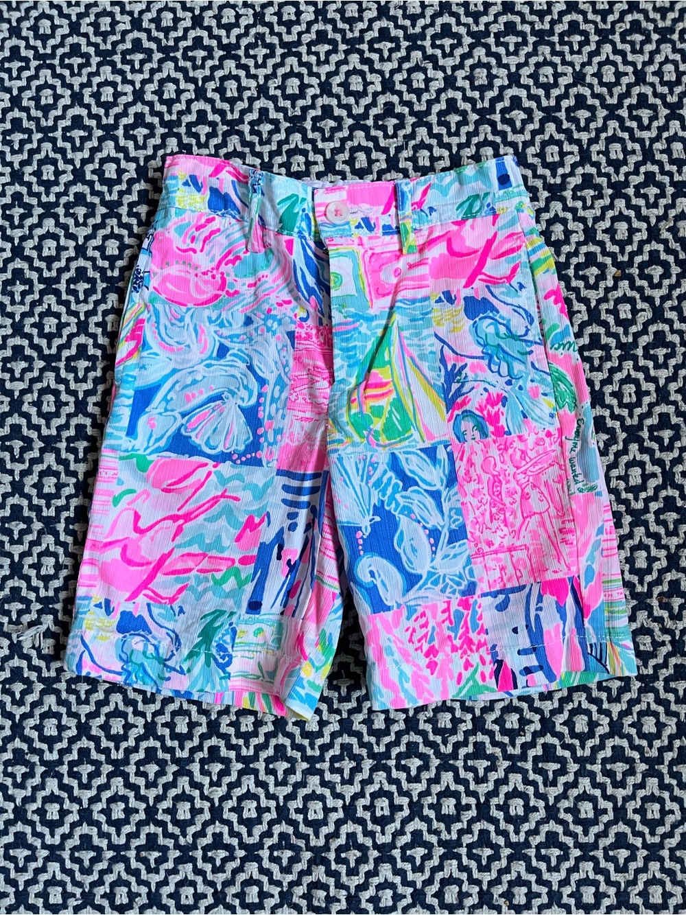 Lilly Pulitzer Boys Girls Toddler Beaumont  Remix Patch Shorts